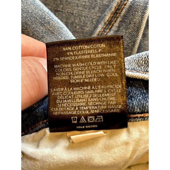 Express Jeans Womens 6 Ultimate Strech ankle Legging Distressed Blue jegging - Picture 4 of 6